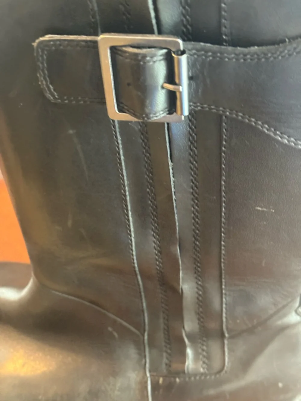I Travel Mens Mid Length Black Leather Boots w/ Zipper Size 45 Eur